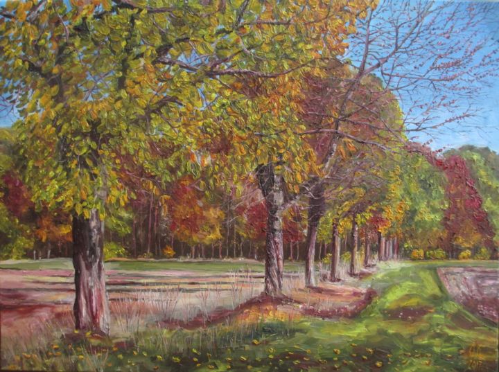 Peinture intitulée "Autumn is beautiful" par Olga Knezevic, Œuvre d'art originale, Huile