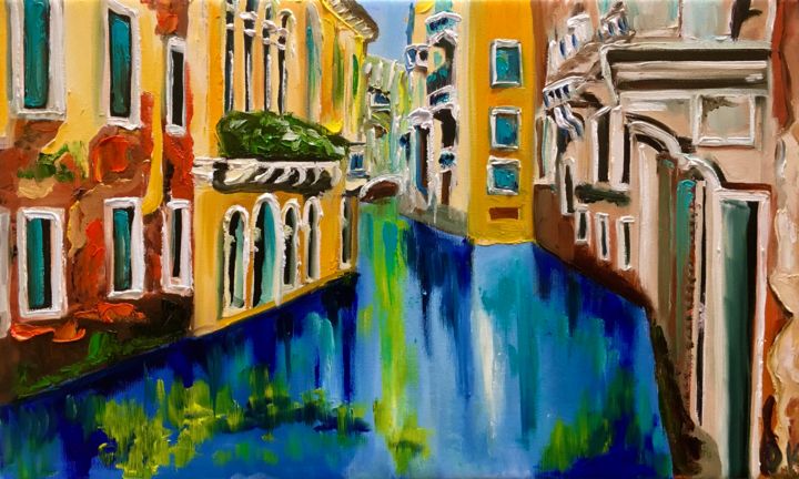 Painting titled "Venice, original ar…" by Olga Koval, Original Artwork, Oil