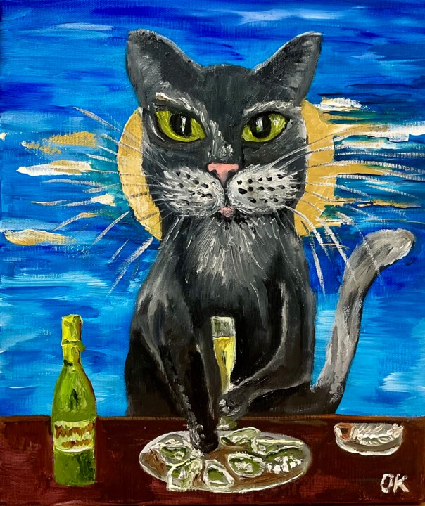 Painting titled "Keep calm and drink…" by Olga Koval, Original Artwork, Acrylic
