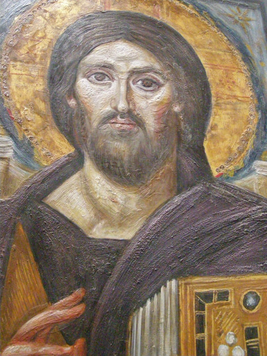 Pintura titulada "Jesus Christ Pantok…" por Olga Krasanaki, Obra de arte original