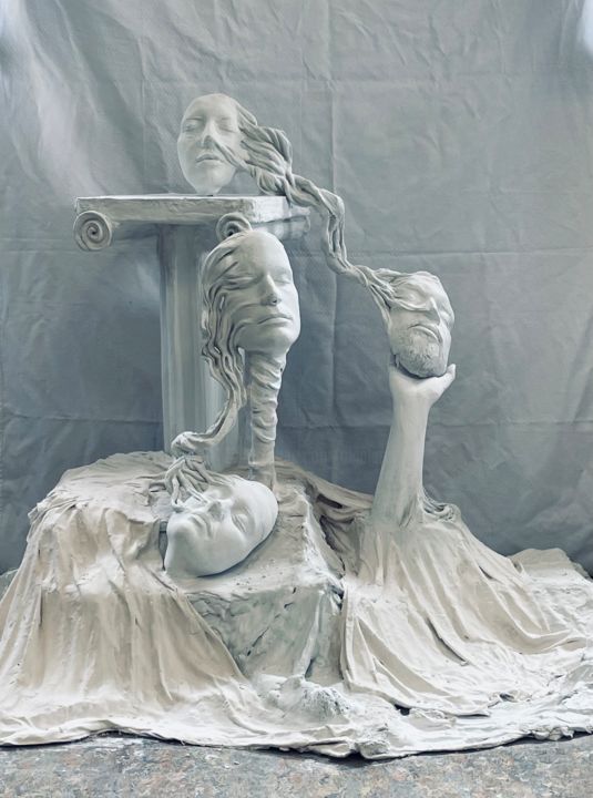 Sculpture intitulée "Identidad Líquida" par Olga Laray, Œuvre d'art originale, Plâtre