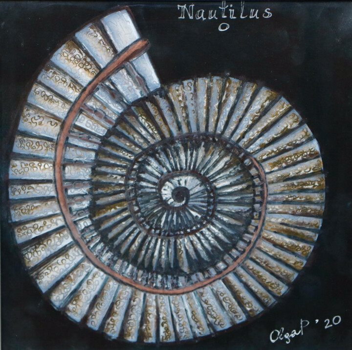 Dessin intitulée "Nautilus: the stair…" par Olga Petrova, Œuvre d'art originale, Pastel