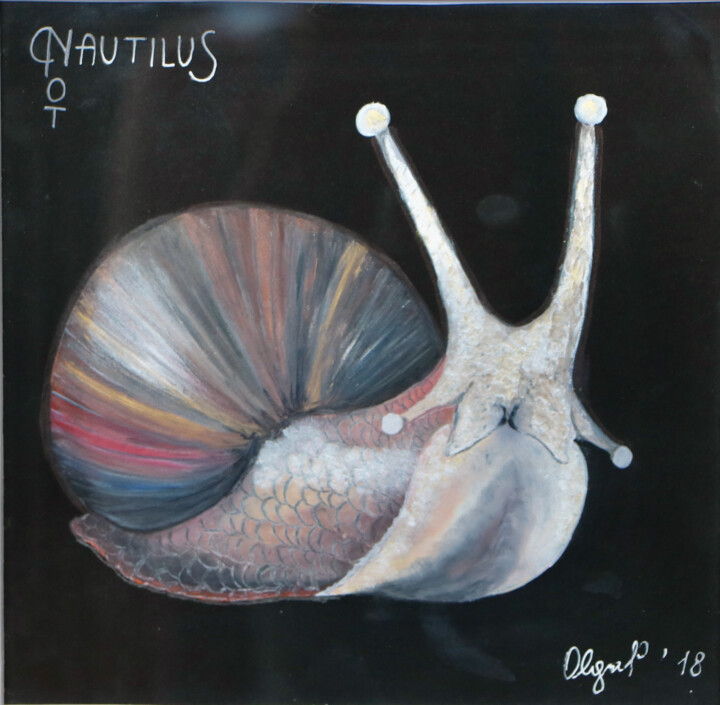Dibujo titulada "Nautilus: the cousin" por Olga Petrova, Obra de arte original, Pastel