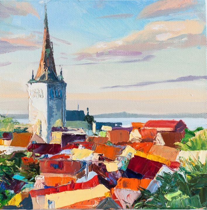 Peinture intitulée "Tallinn" par Olga Pavlovets, Œuvre d'art originale, Huile