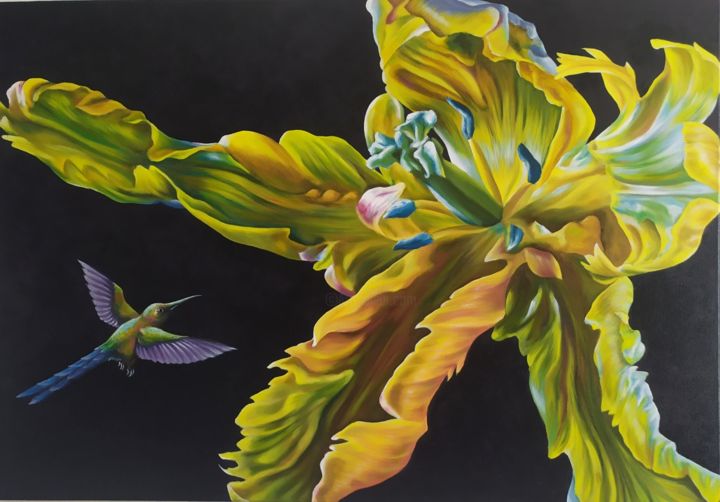 Painting titled "THE SECRET PASSION…" by Olga Sarukhanova, Original Art, Oil Mounted on Stretcher frame