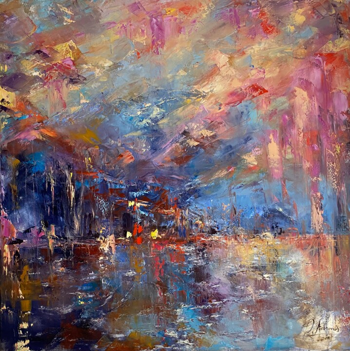 Painting titled "„Bridge of Emotions“" by Olha Adamzs, Original Artwork, Oil