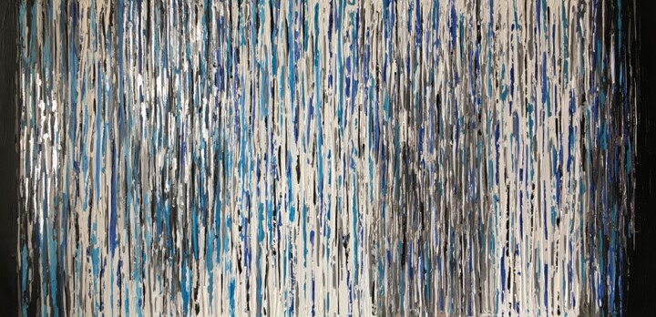 Peinture intitulée "Silver stripe" par Olha Shapovalova, Œuvre d'art originale, Acrylique Monté sur Châssis en bois
