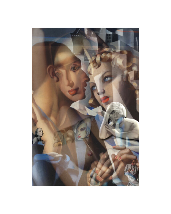 Digital Arts titled "étude d'un portrait…" by Oli Romanelli (Olir), Original Artwork, Digital Collage