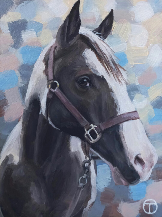 Painting titled "Horse 17" by Olia Tomkova, Original Artwork, Acrylic
