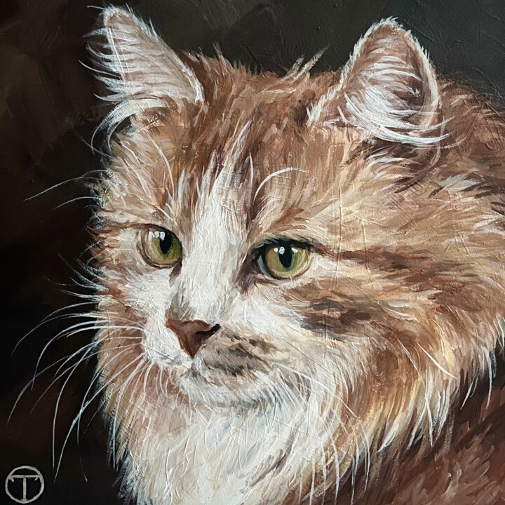Malerei mit dem Titel "Cat 30" von Olia Tomkova, Original-Kunstwerk, Acryl