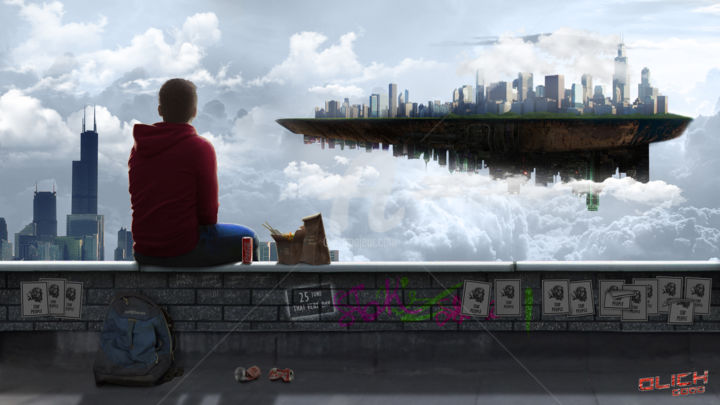 Arts numériques intitulée "Roofman" par Olich Good, Œuvre d'art originale, Collages