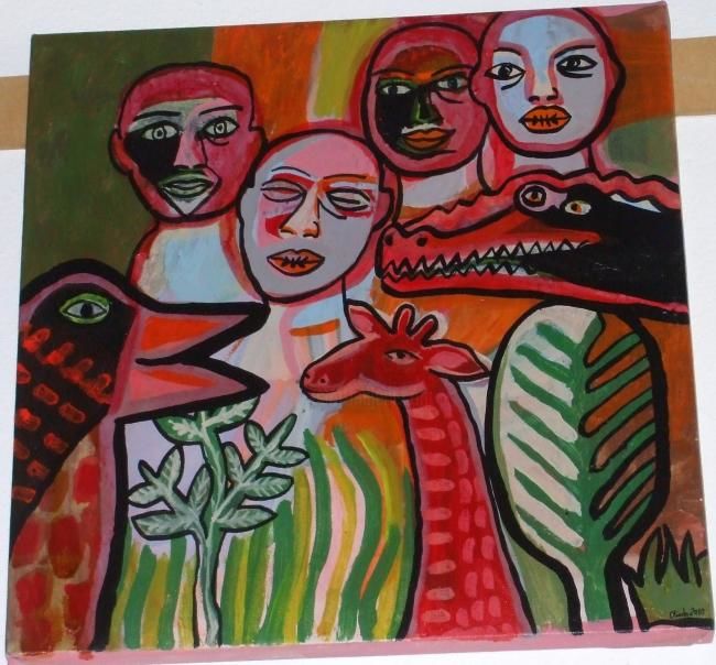 Pintura intitulada "Fábula-Nacala" por Olinda Gil, Obras de arte originais