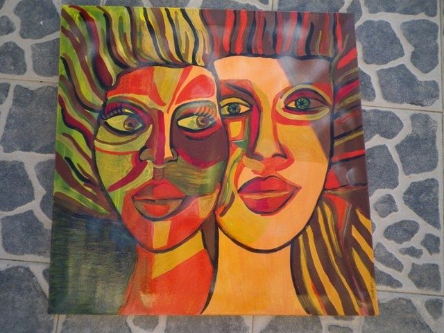 Pintura intitulada "Amizade" por Olinda Gil, Obras de arte originais