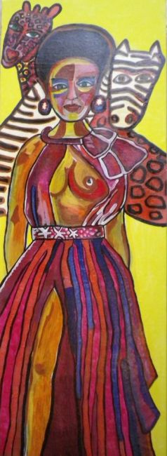 Pintura intitulada "Deusa" por Olinda Gil, Obras de arte originais
