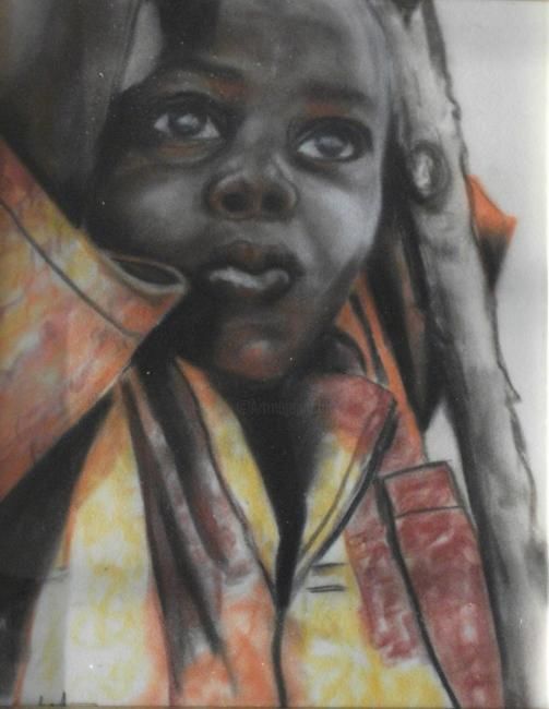 Drawing titled "Young boy with stick" by Olayinka Taylor-Lewis, Original Artwork, Other