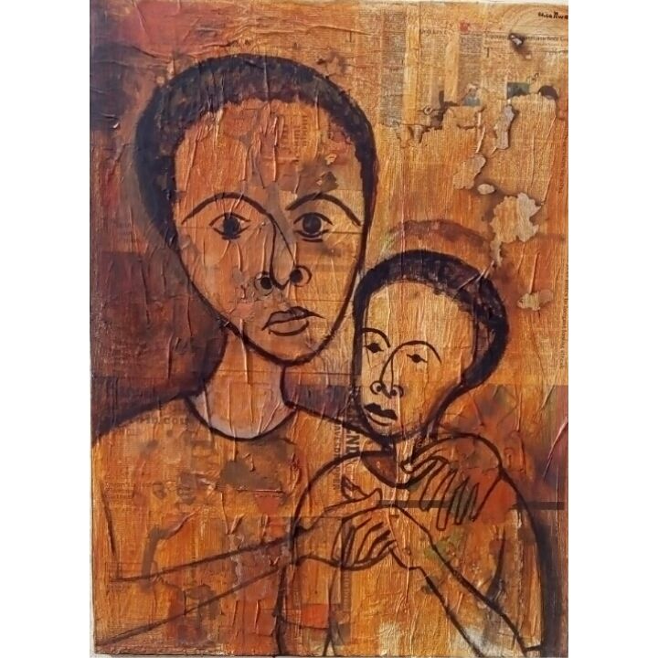Painting titled "Brotherly" by Olisa Nwadiogbu, Original Artwork, Acrylic