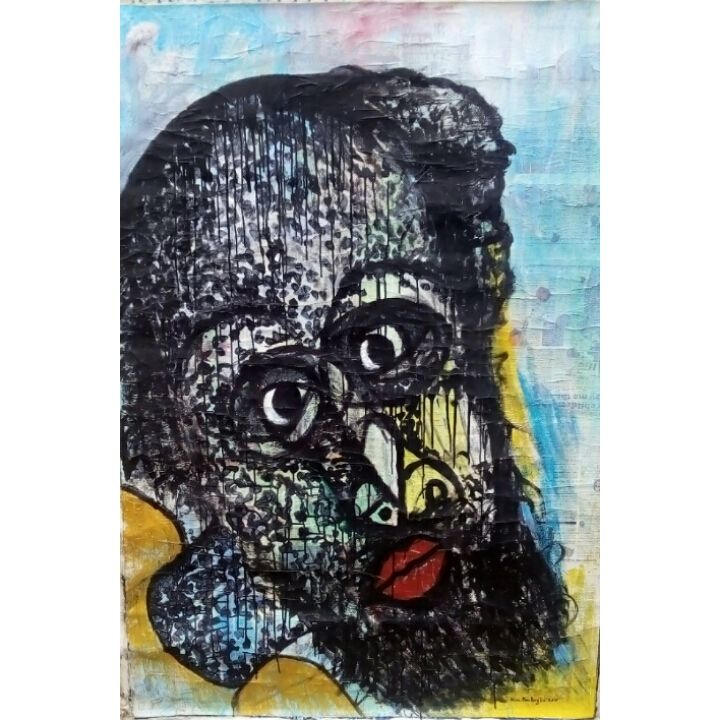 Painting titled "Sweating" by Olisa Nwadiogbu, Original Artwork, Acrylic