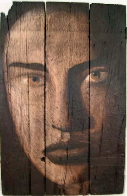 Peinture intitulée "visage" par Oliv, Œuvre d'art originale, Huile