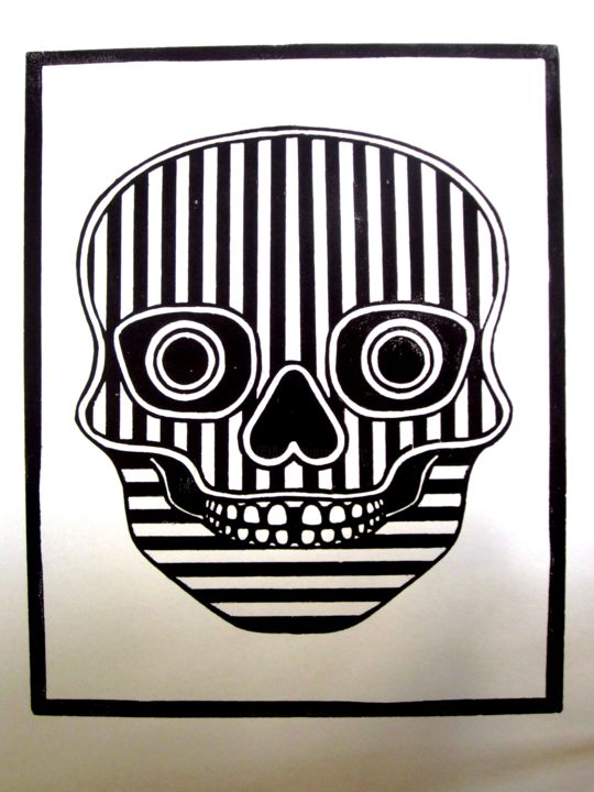 Gravures & estampes intitulée "la mort vous va si…" par Oliv, Œuvre d'art originale, Gravure