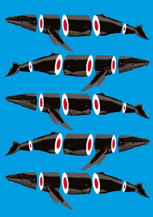 Digital Arts titled "Chasse à la baleine" by Oliveoil, Original Artwork, 2D Digital Work