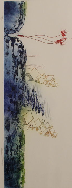 Druckgrafik mit dem Titel "Ets - zonder titel" von Oliver Beijn, Original-Kunstwerk, Andere