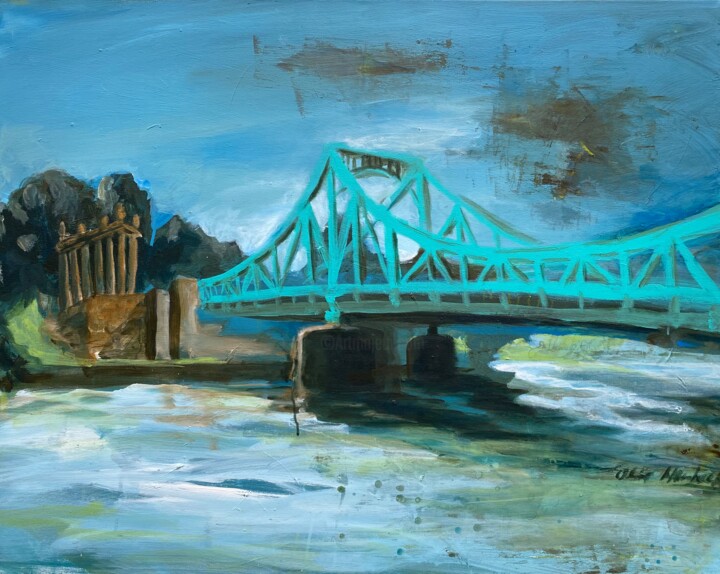 Картина под названием "Glienicker Brücke" - Oliver Heubeck, Подлинное произведение искусства, Акрил