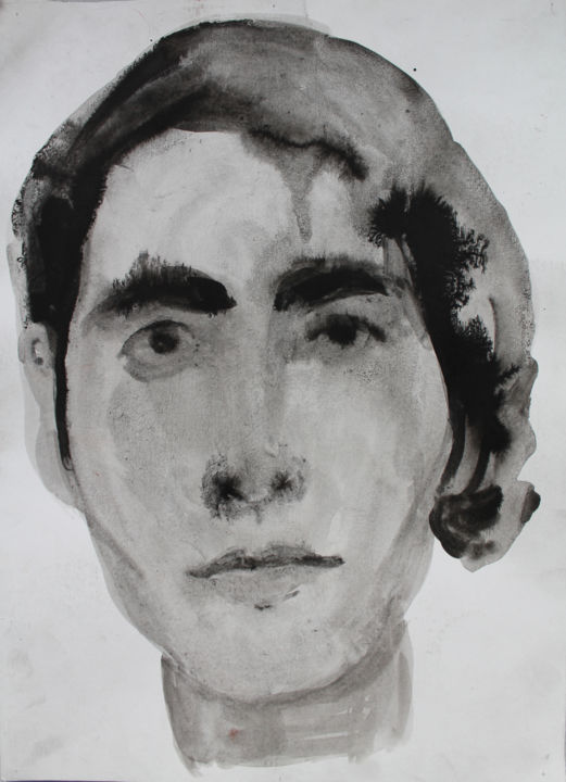 Drawing titled "Ljubica" by Olivera Simic, Original Art, Ink