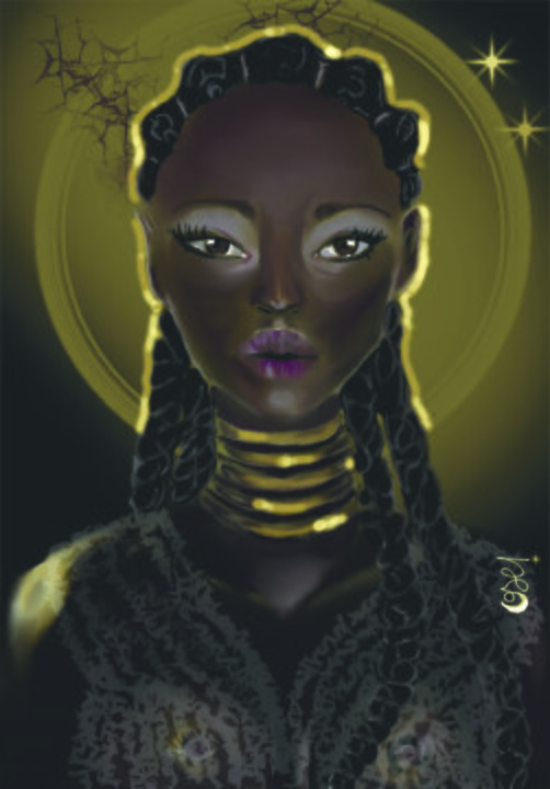 Digital Arts titled "Goddess Krita" by Olivia Hoarau, Original Artwork, Digital Painting