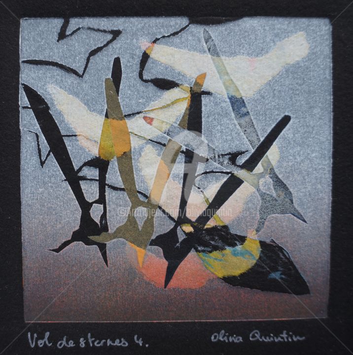 Εκτυπώσεις & Χαρακτικά με τίτλο "Vol de sternes 4" από Olivia Quintin, Αυθεντικά έργα τέχνης, Χαρακτική