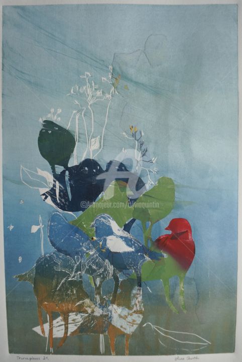 Incisioni, stampe intitolato "Tournepierres 21" da Olivia Quintin, Opera d'arte originale, incisione