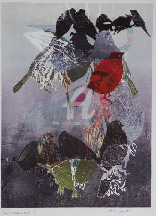 Incisioni, stampe intitolato "Buissonnement 6" da Olivia Quintin, Opera d'arte originale, incisione