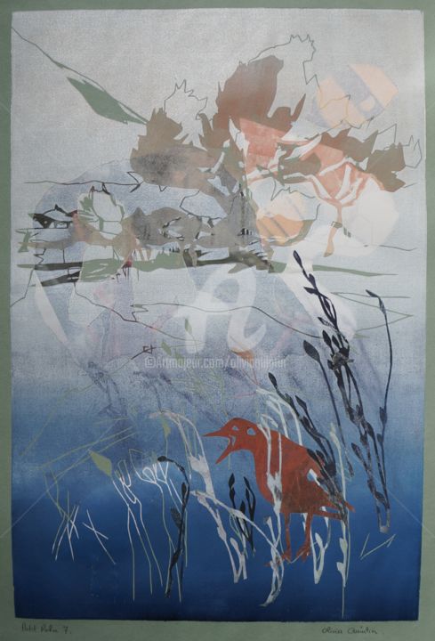 Incisioni, stampe intitolato "Petit Rohu 7" da Olivia Quintin, Opera d'arte originale, incisione