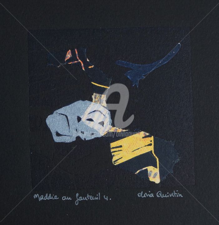 Prenten & gravures getiteld "Maddie au fauteuil 4" door Olivia Quintin, Origineel Kunstwerk, Gravure