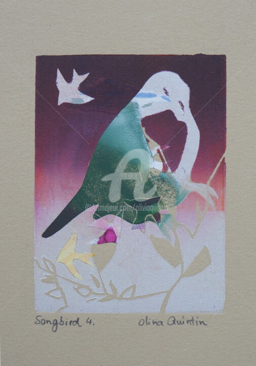 Gravures & estampes intitulée "Songbird 4" par Olivia Quintin, Œuvre d'art originale, Gravure