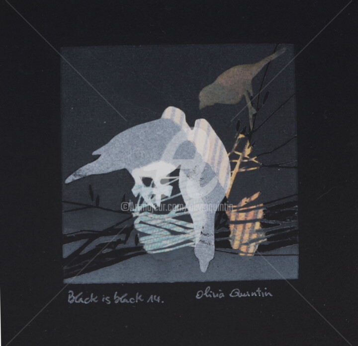 Prenten & gravures getiteld "black is black 14" door Olivia Quintin, Origineel Kunstwerk, Gravure