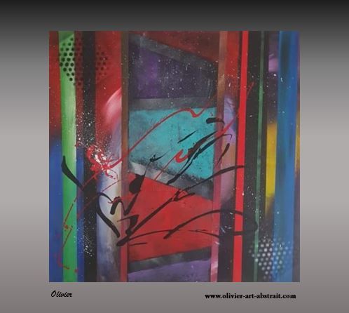 Painting titled "Color widow" by Olivier Art Abstrait, Original Artwork, Acrylic Mounted on Wood Stretcher frame