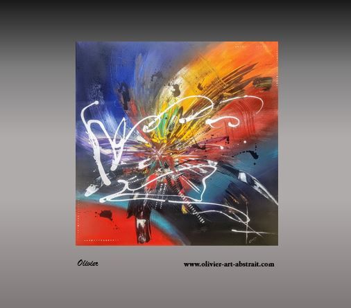 Painting titled "Hygie" by Olivier Art Abstrait, Original Artwork, Acrylic Mounted on Wood Stretcher frame