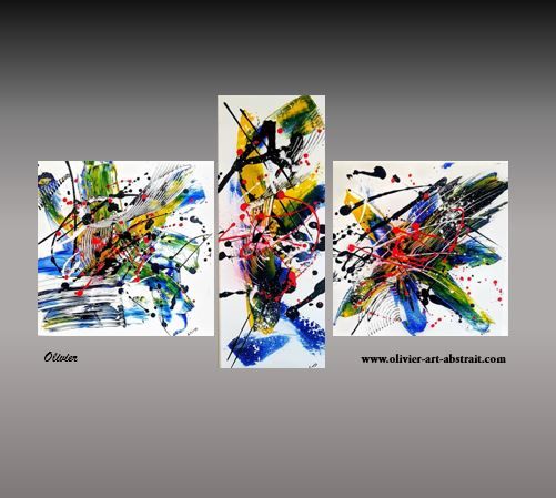 Peinture abstraite moderne multicolore sur fond blanc