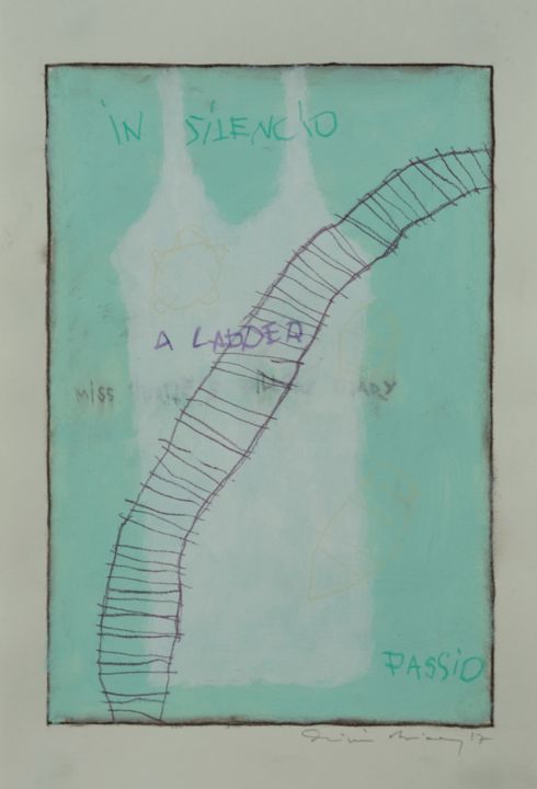 Painting titled "A ladder (lovelette…" by Olivier Biarez, Original Artwork, Acrylic