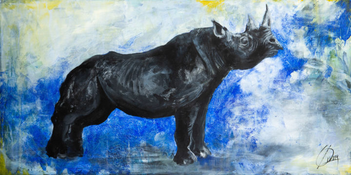Pintura titulada "Animaux, animalier…" por Olivier Bonnelarge, Obra de arte original, Acrílico Montado en Bastidor de camill…