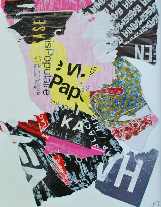 Collages titled "Papka" by Olivier Bourgin, Original Artwork, Collages