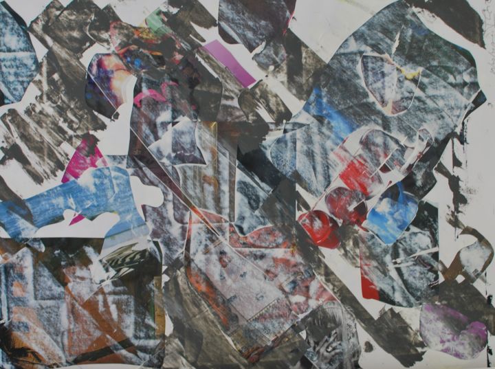 Collages intitulée "Acrylic series III" par Olivier Bourgin, Œuvre d'art originale, Collages