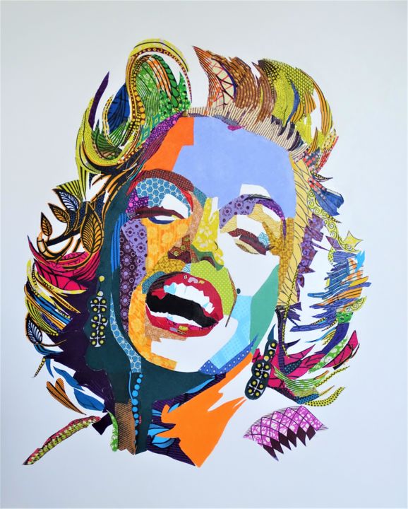 Collages titled "marilyn" by Olivier Bouvard, Original Artwork, Collages