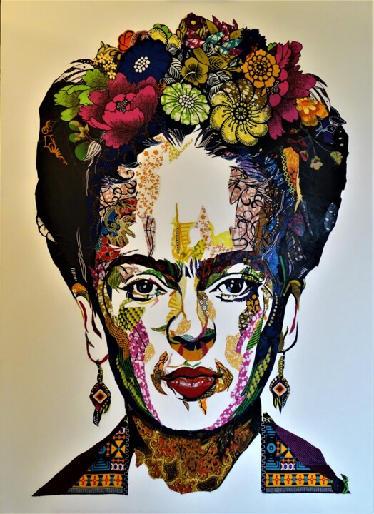 Κολάζ με τίτλο "Frida "Tu mérites u…" από Olivier Bouvard, Αυθεντικά έργα τέχνης, Κολάζ