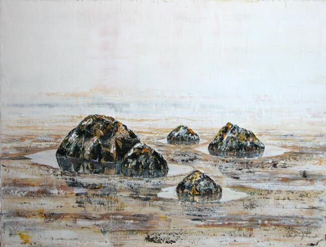 Peinture intitulée "rochers" par Olivier Dazelle, Œuvre d'art originale