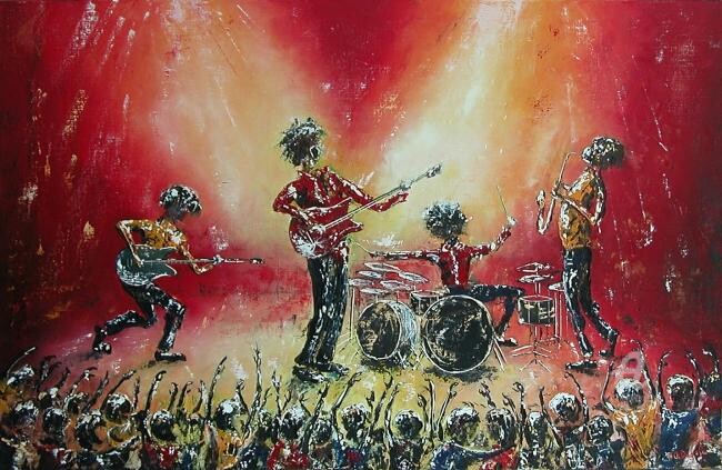 Peinture intitulée "en concert" par Olivier Dazelle, Œuvre d'art originale