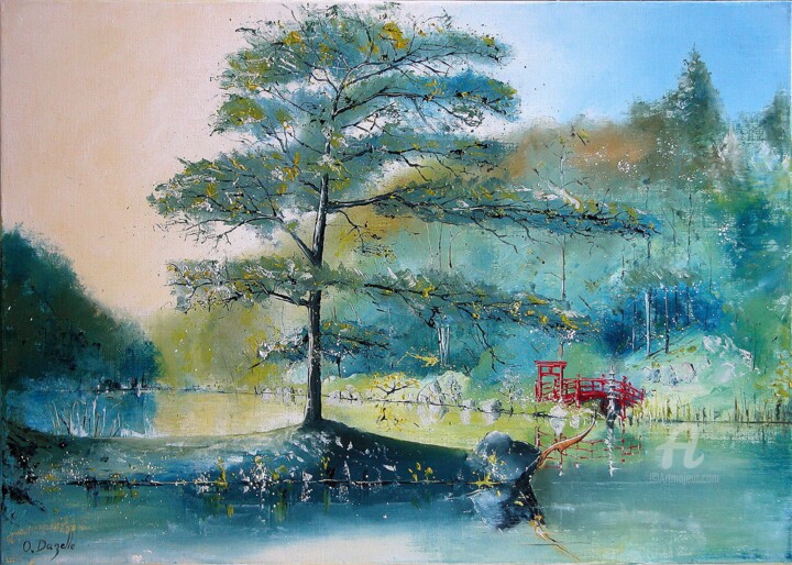 Painting titled "parc oriental de Ma…" by Olivier Dazelle, Original Artwork