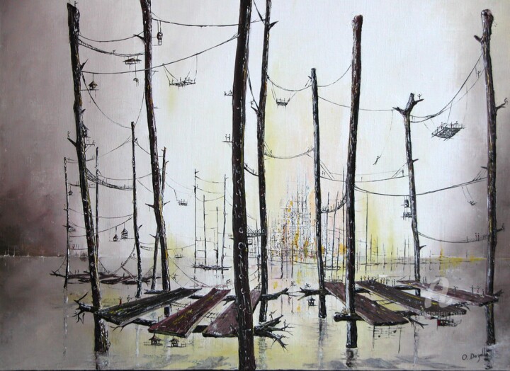 Painting titled "planches de salut 2" by Olivier Dazelle, Original Artwork