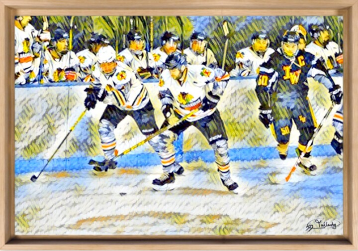 Картина под названием "Hockey série 2#17" - Olivier De Tullasky, Подлинное произведение искусства, Акрил