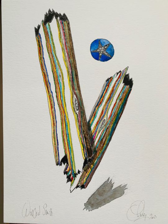 Peinture intitulée "Wooood Smith" par Olivier, Œuvre d'art originale, Aquarelle